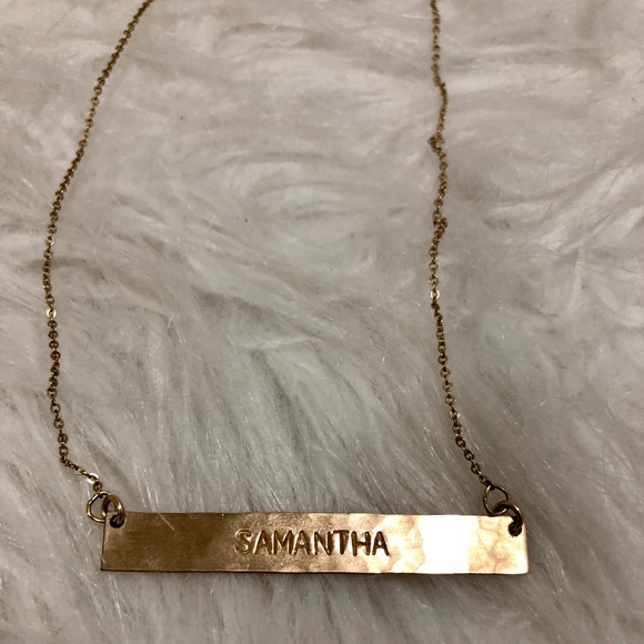 “SAMANTHA” Name Bar Necklace - Picture 3 of 3